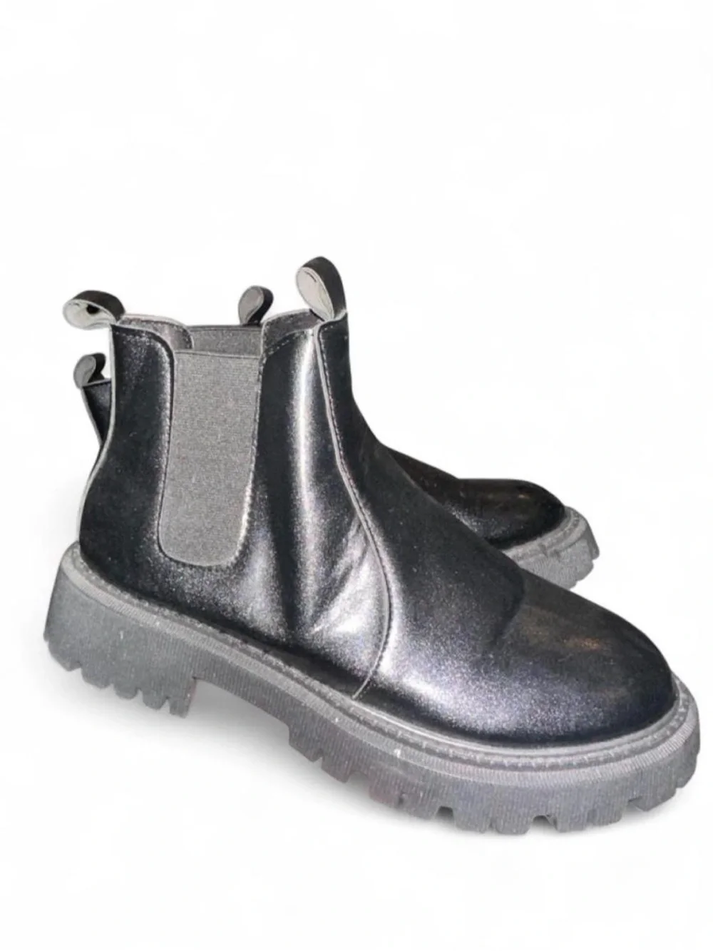 Black Chelsea Lug Boots - Sleek Slip-On Design